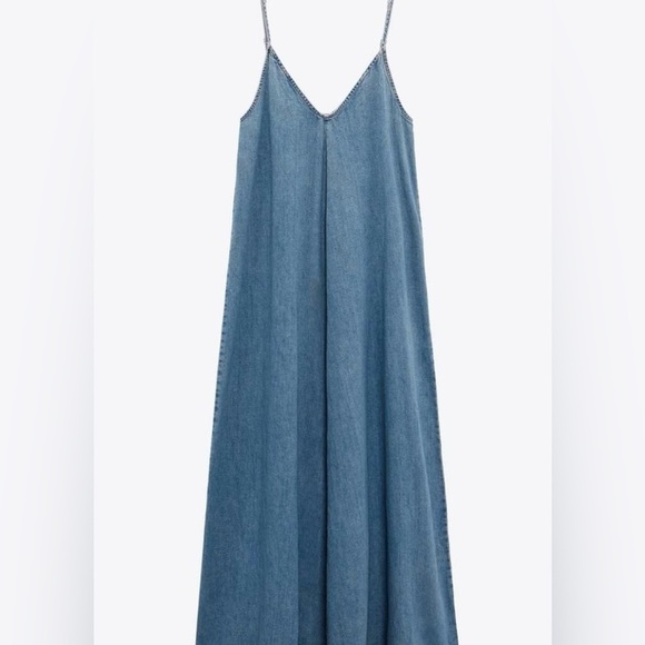 ZARA Denim Blue Maxi Dress - Picture 7 of 13